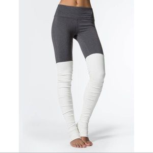 Alo Goddess Ribbed Stormy Heather Leggings Sz S